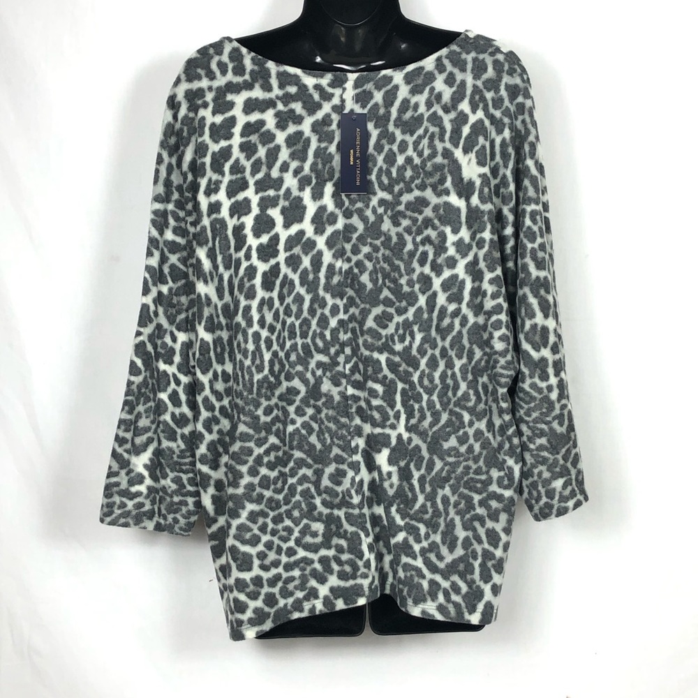 Adrienne Vittadini Woman Animal Print Oversized Top - Picture 3 of 11